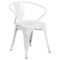 Emma and Oliver Commercial Grade Colorful Metal Indoor-Outdoor Chair with Arms